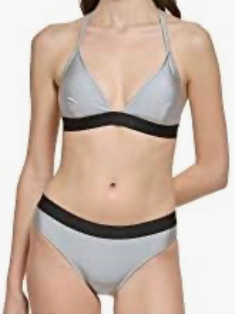 Calvin Klein Gray Two-Piece Bikini with Black Trim